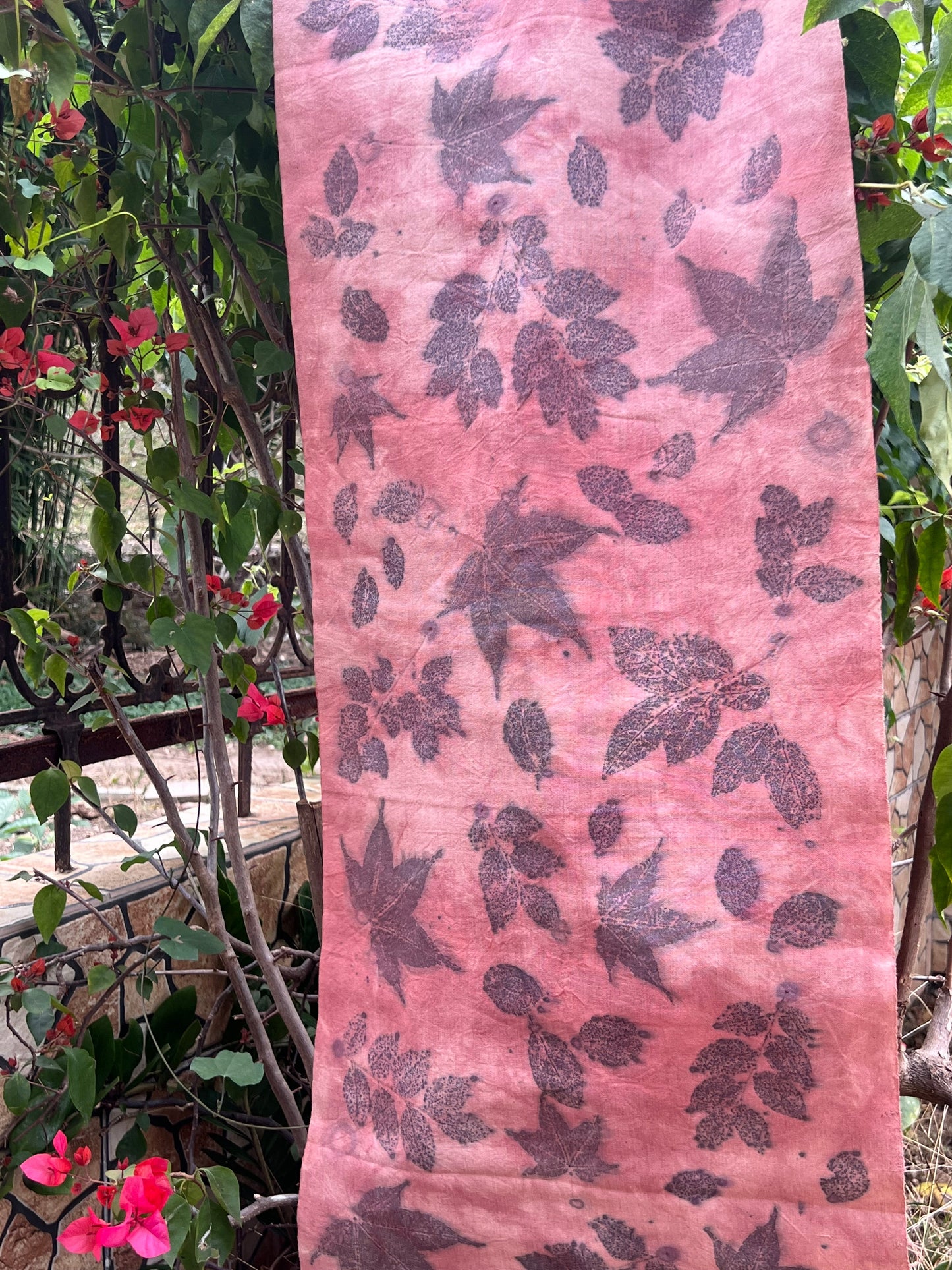 Hand Dyed Pink Tea Table Cloth Natura Plant Dyed Cotton Tea Mat Chabu Chaxi