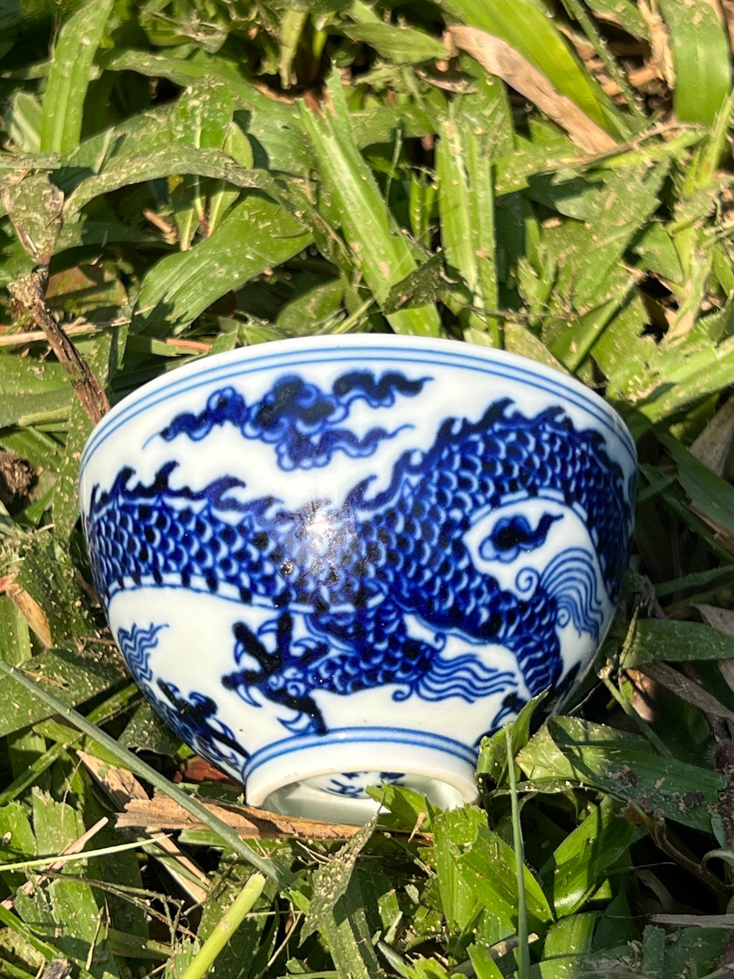 Hand Painted Blue and White Porcelain Chinese Dragon Gaiwan Teaware Jingdezhen Master Ceramic Artwork