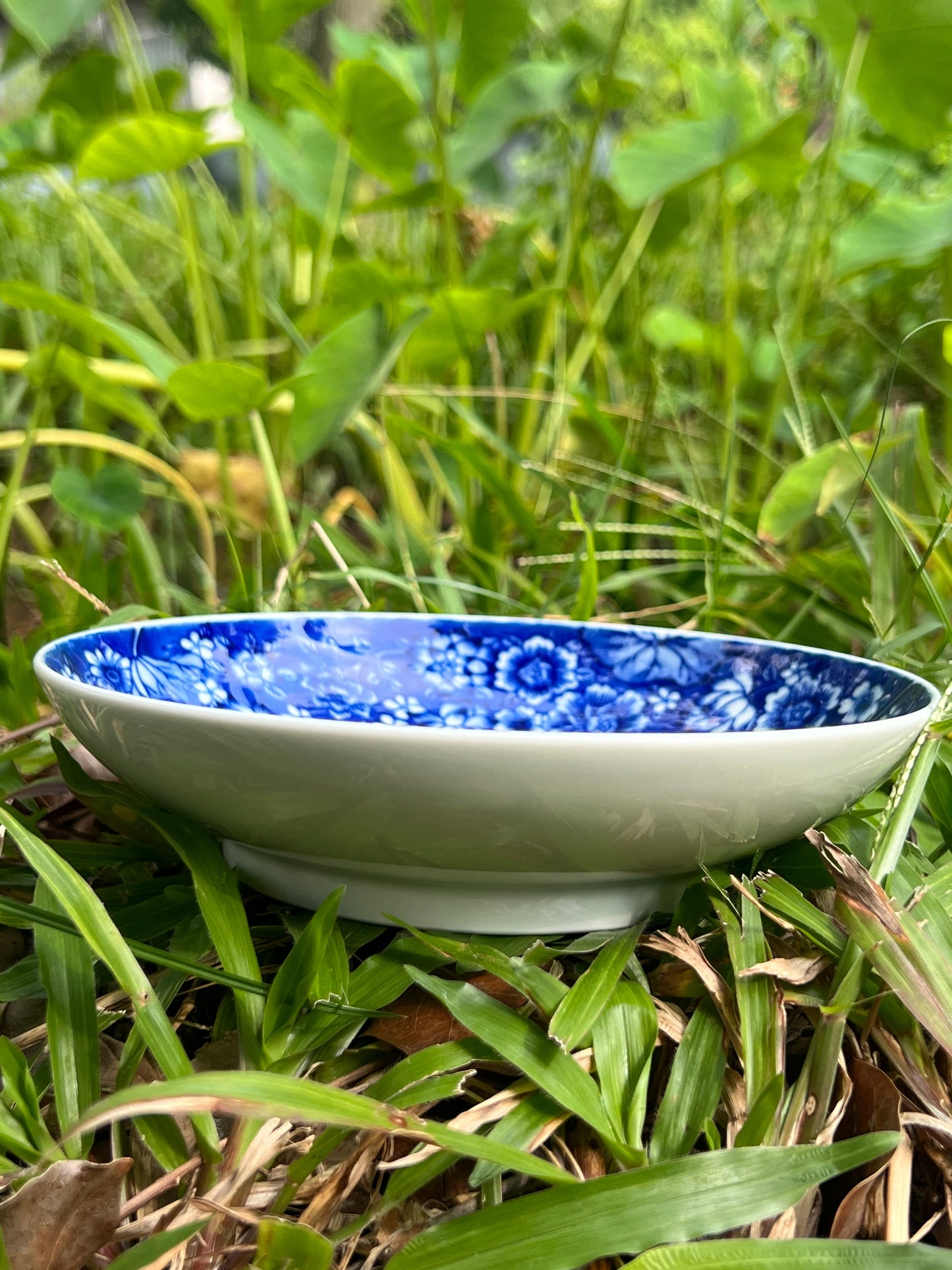 Hand Painted Chinese Blue and White Porcelain Tea Tray Tea Boat Ten Thousands Of Flowers Pattern Jingdezhen Teapot Holder Master Ceramic Artwork