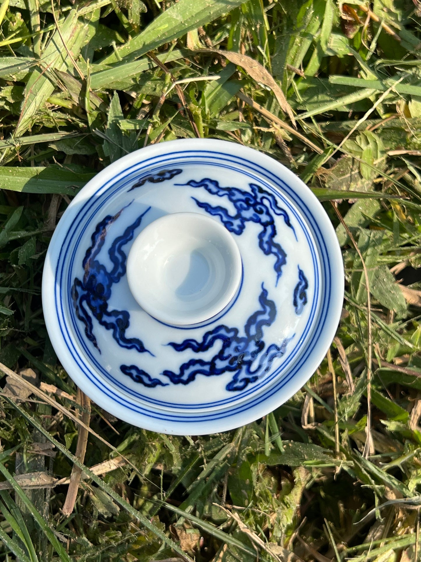 Hand Painted Blue and White Porcelain Chinese Dragon Gaiwan Teaware Jingdezhen Master Ceramic Artwork