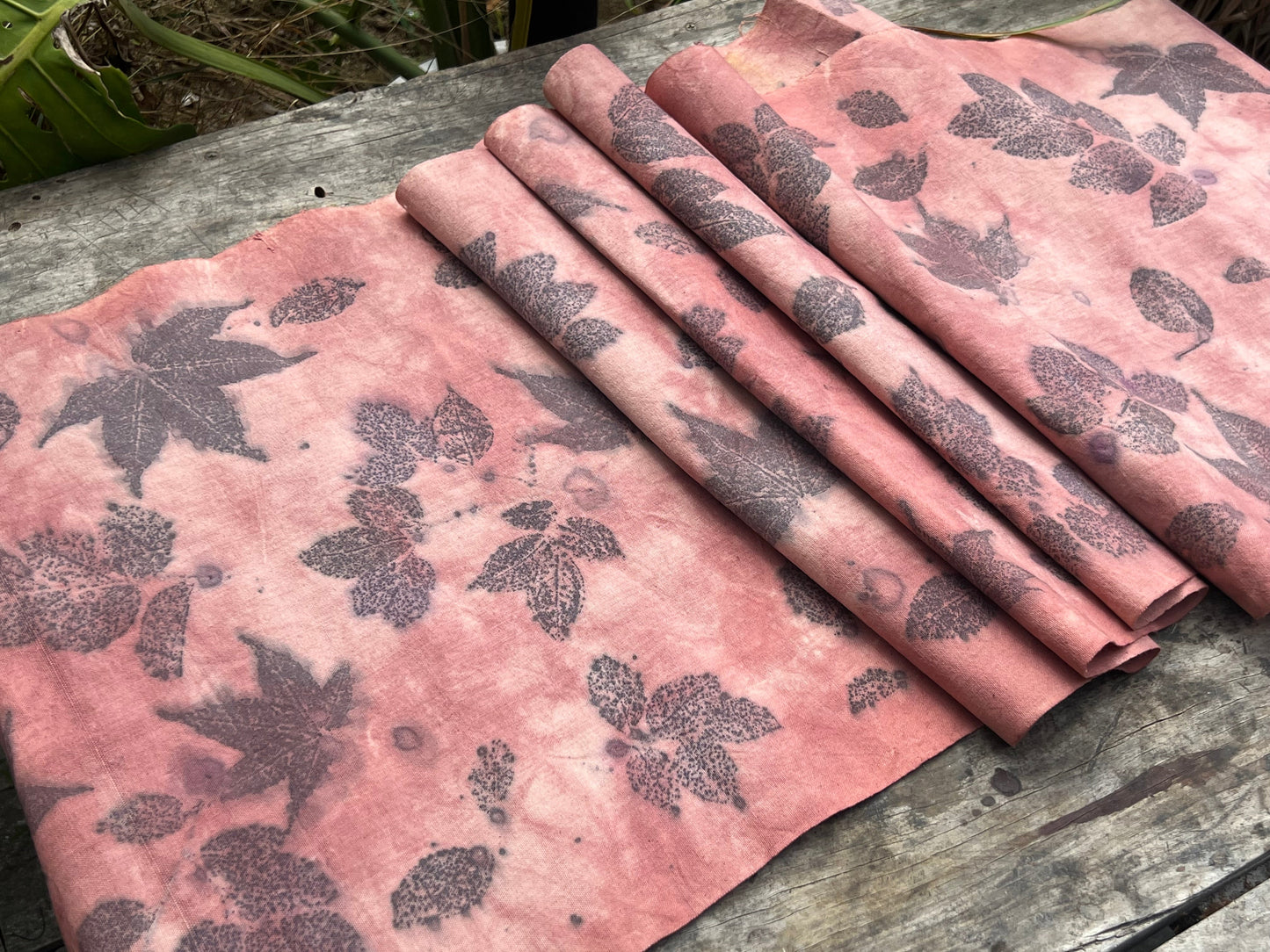 Hand Dyed Pink Tea Table Cloth Natura Plant Dyed Cotton Tea Mat Chabu Chaxi