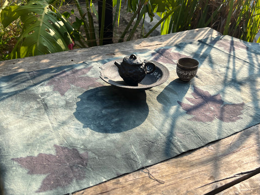 Hand Dyed Tea Table Cloth Indigo Dyed Tea Mat Natural Plant Dyed Cotton Chabu Chaxi