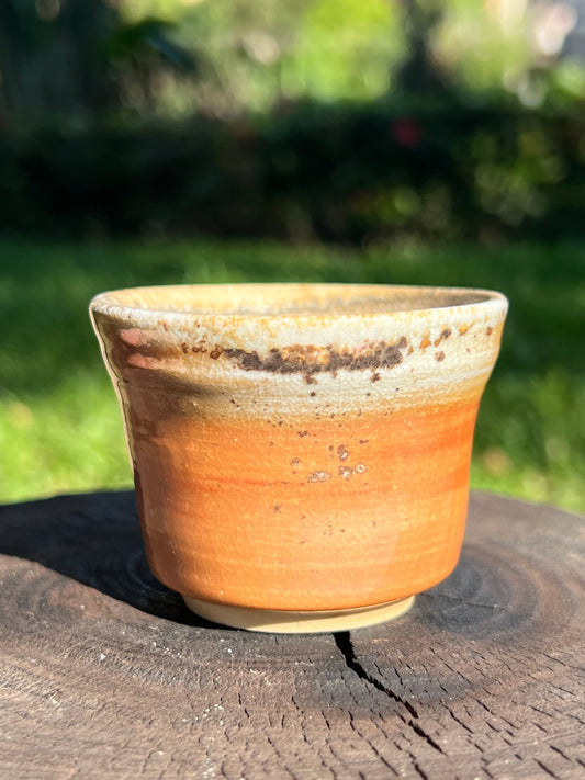 This is a woodfired pottery teacup