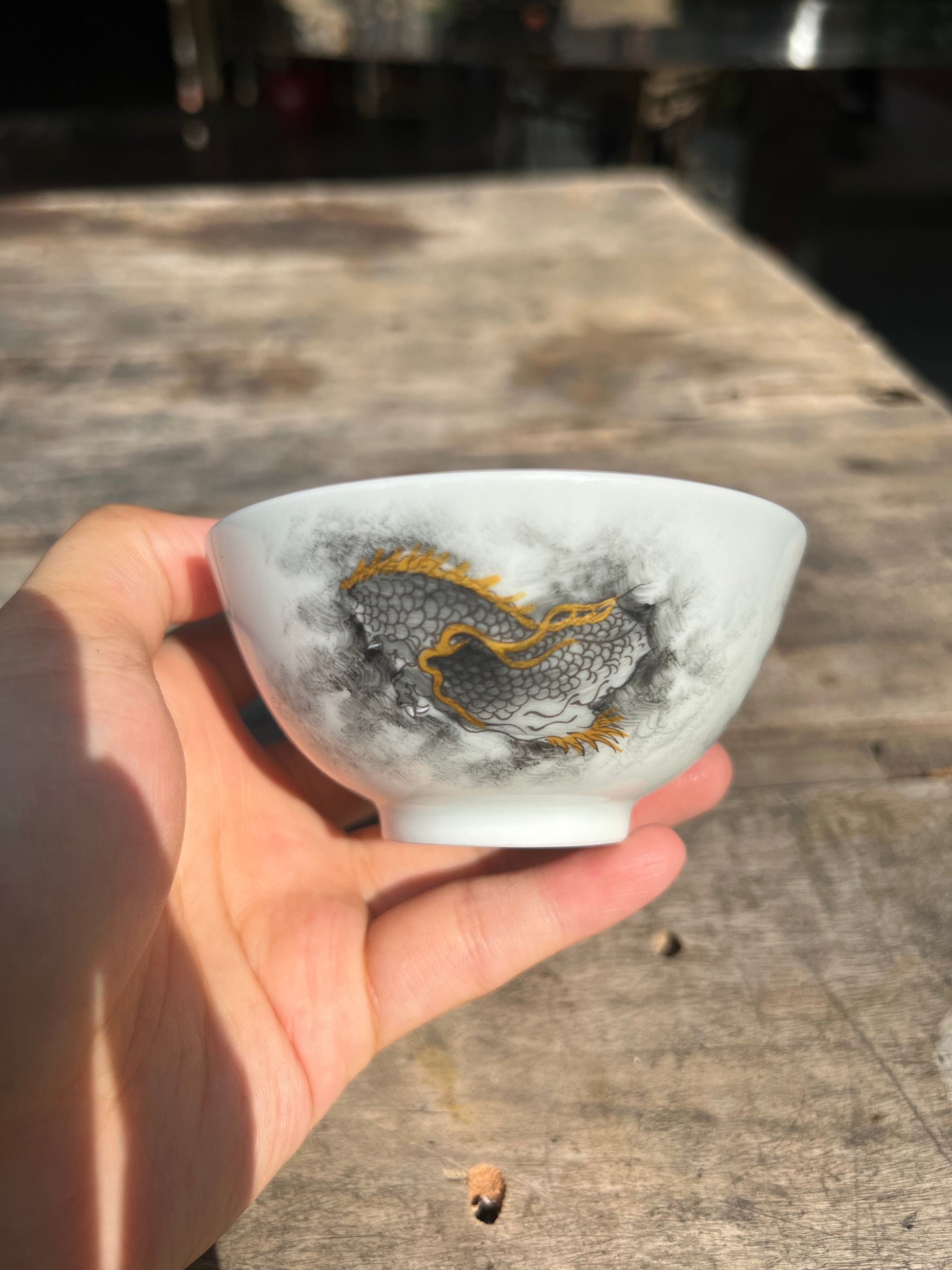 this is a Chinese Jingdezhen ceramic dragon teacup