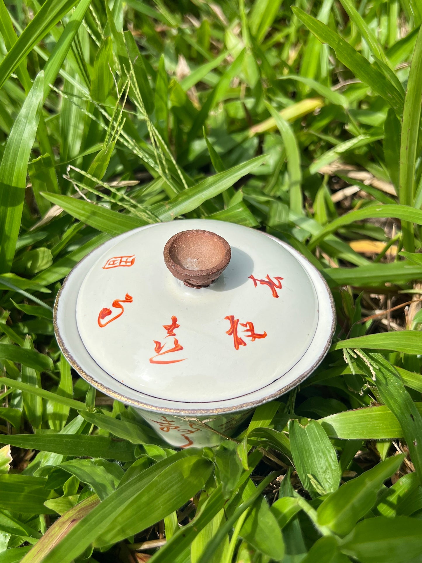 this is a pottery alum red gaiwan 