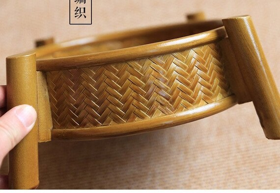 This is a bamboo weaving storage tea box.this is a yellow tea table