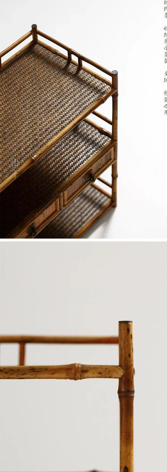 This is a meilu bamboo shelf bamboo rack.this is a bamboo teaware storage shelf