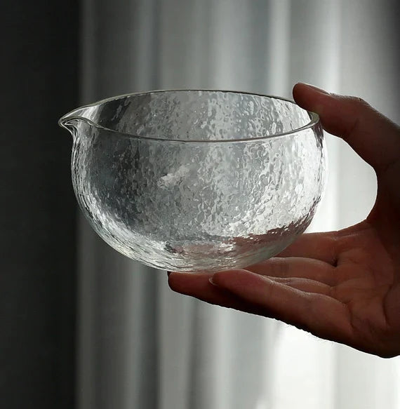 This is a glass tea bowl