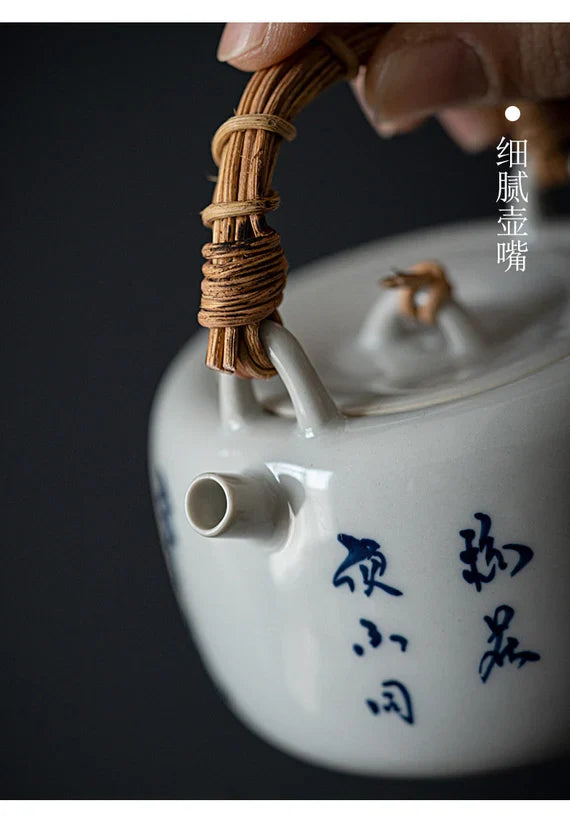 This is a ceramic teapot