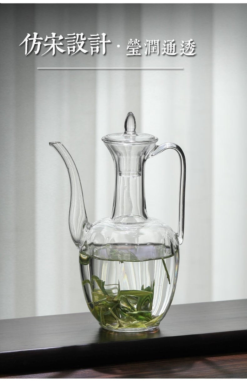 This is a glass teapot. This is a glass kettle