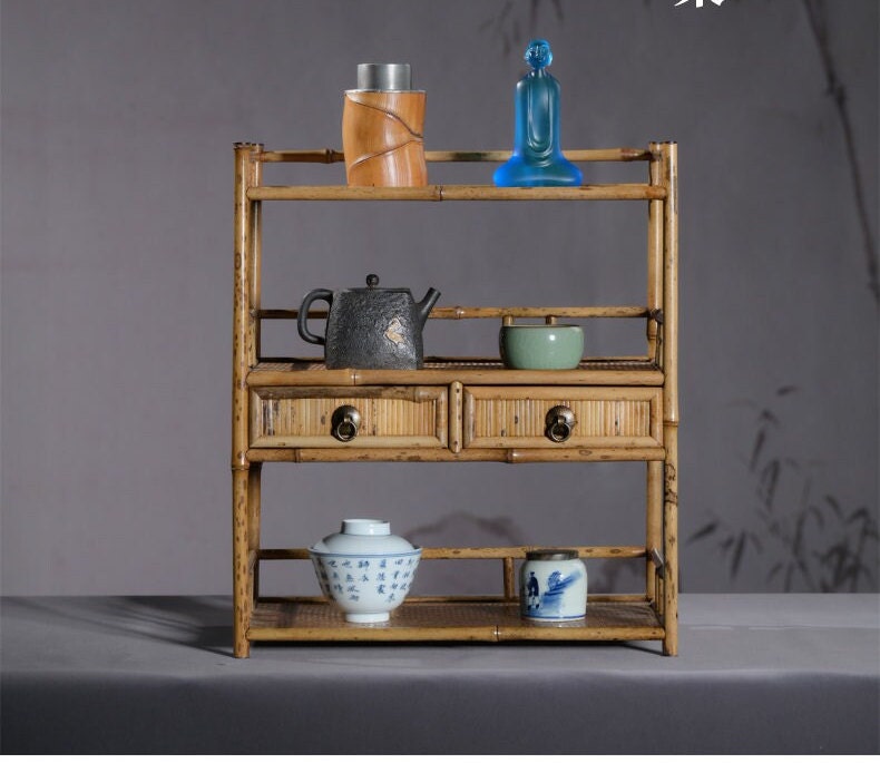 This is a meilu bamboo shelf bamboo rack.this is a bamboo teaware storage shelf