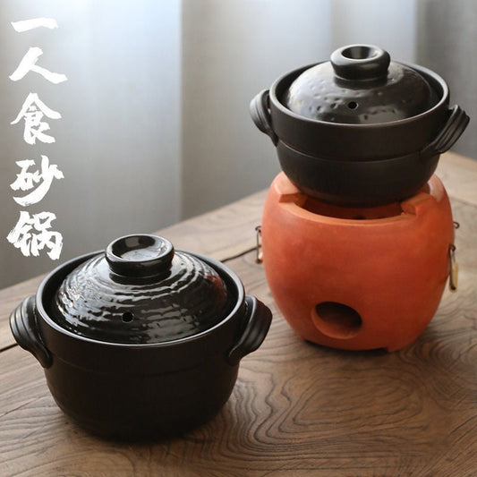 Handamde Chinese Cooking Pot One persone Pot Food Pot Charocal Stove Pottery Pot Soup