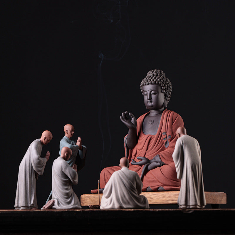 Chinese Zen Mini Monk Sculpture Tea Pet Classic Cermony Style