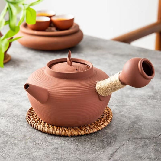 Handmade Red Mud Chaozhou Kettle Gongfu Style Chinese Master Pottery Ceramic Japanese Ceramic Tea Ceremony